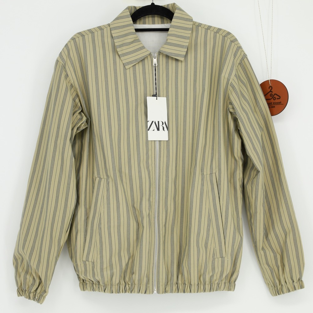 ZARA‎ MEN STRIPED ZIP FRONT JACKET